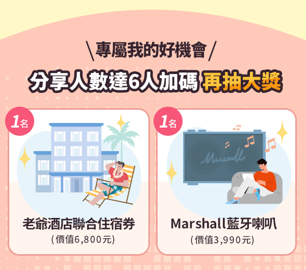 集滿6人加碼抽
